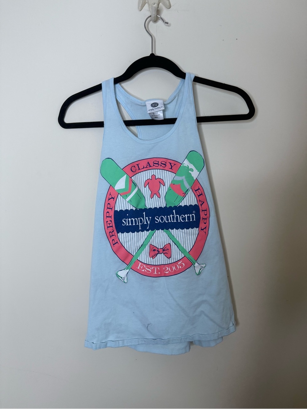Simply Southern Light Blue Racerback Tank